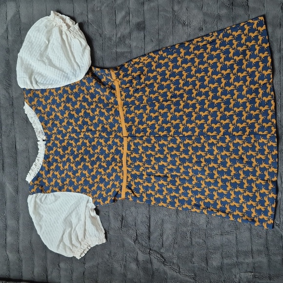 Anthropologie Maeve Puff-Sleeve Twofer Horse Print Mini Dress Size XL, NWT - Picture 15 of 17